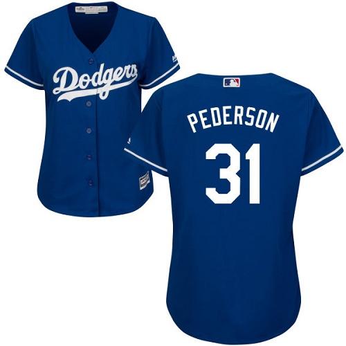 Dodgers #31 Joc Pederson Blue Alternate Women's Stitched MLB Jersey